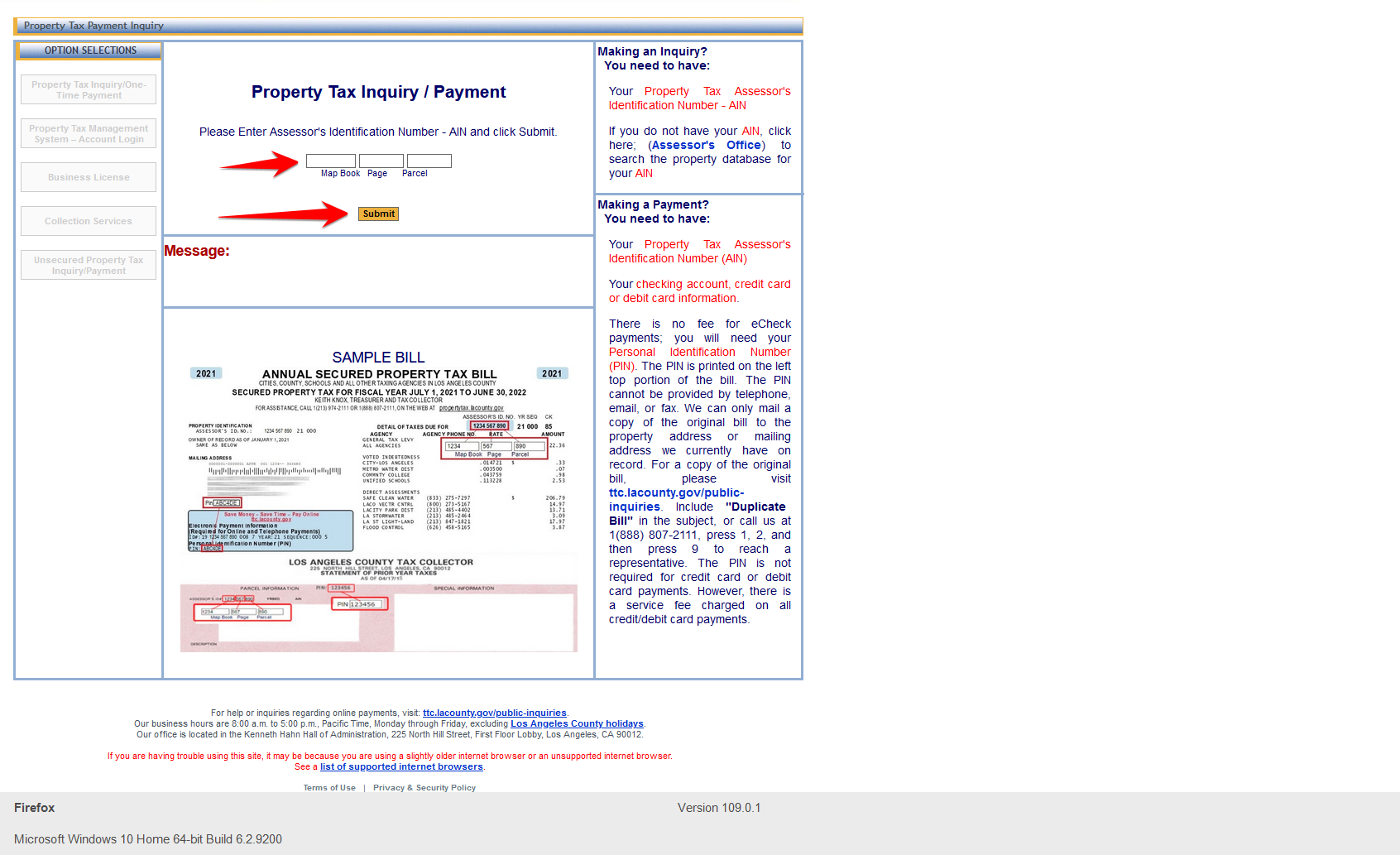 Los Angeles County Property Tax Website